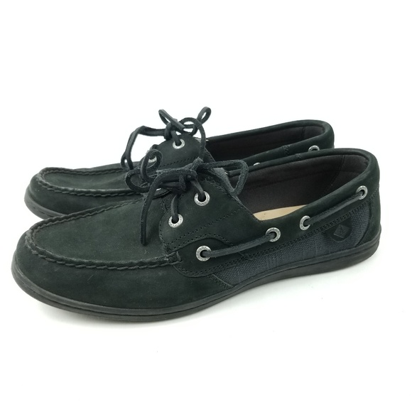 women's koifish boat shoe black